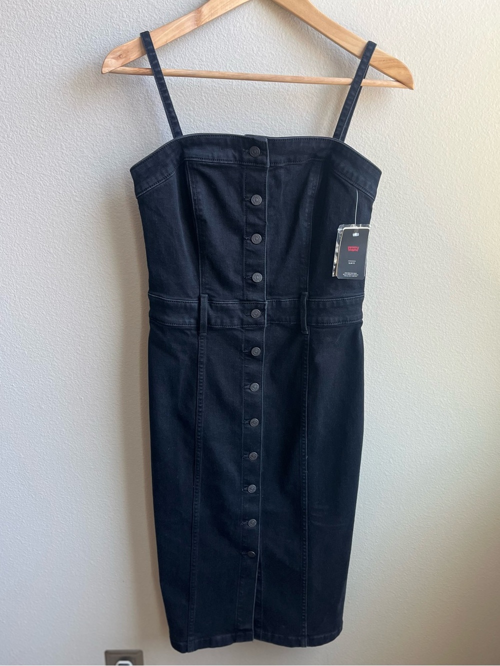 Levi’s Women's Denim Bustier Button-Front Dress Festival Coquette Girl - Picture 3 of 9
